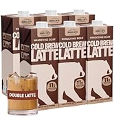 Wandering Bear Double Latte Organic Cold Brew Coffee — 32 fl oz, 6 pack - Creamy High-Protein Col...