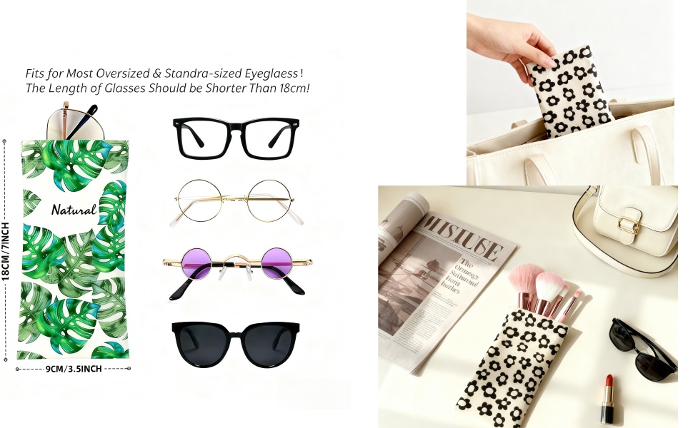 glass case-green leaf eyeglasses case felt glasses bag soft eyeglass cases