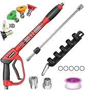 APOWER Pressure Washer Gun, with Replacement Wand Extension, 40 Inch Power Washer Long Gun with 5...