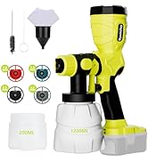 Paint Sprayer for Ryobi 18V Battery - 300W HVLP Electric Paint Gun with 4 Sizes Nozzles and 3 Spr...
