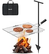 Gonex Portable Campfire Grill Grate for Fire Pit Foldable Stainless Steel Grill Height Adjustable...