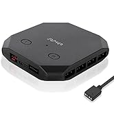 upHere PC Fan Hub 6 Port with PWM 4Pin,8 Port with 5V ARGB 3Pin, Support up to Six 4-Pin &amp; 3-Pin ...