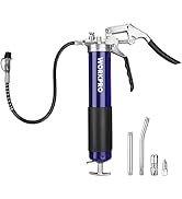 WORKPRO Grease Gun Kit, 6000PSI Heavy Duty Grease Gun with 18 inch Flexible Hose, 2 Fixed Tubes a...