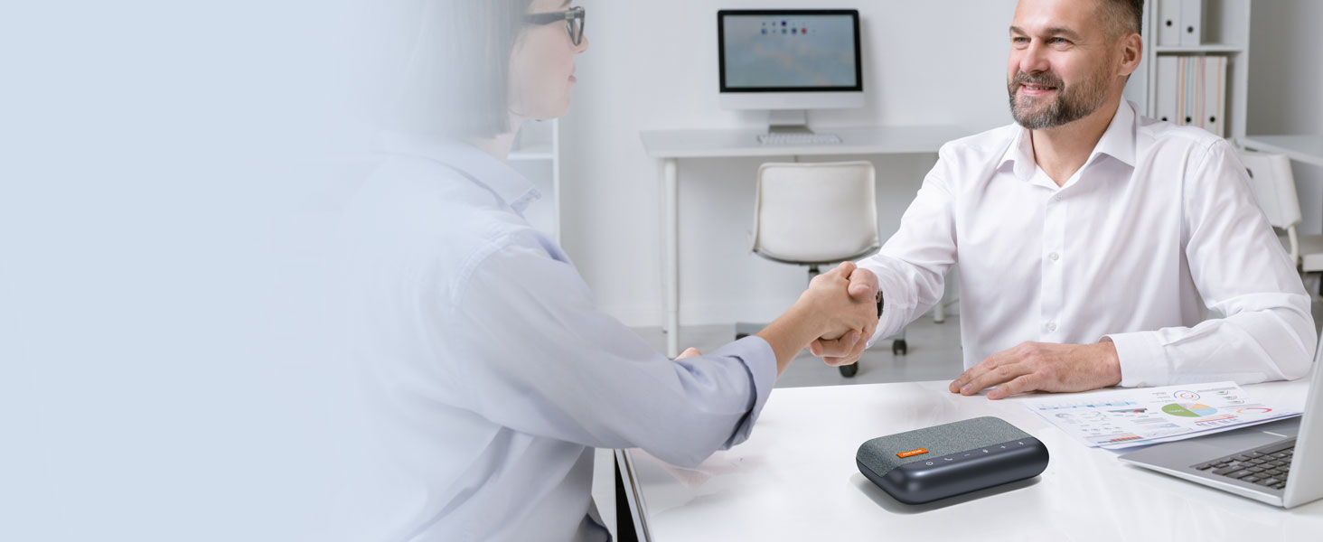 A15 Bluetooth Conference Speaker and Microphone, 360° 10ft Voice Pickup w/Noise Reduction