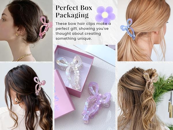 bow hair clips women