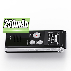 Built-in 250 mAh lithium battery