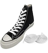 UamGlsob 2 Pairs 5/16" Flat Elastic Shoe Laces Replacement Laces for Converse High Tops, Stretchy...