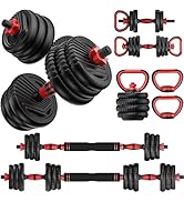 Trakmaxi Adjustable Dumbbell Set 20LBS/35LBS/55LB/70LBS Free Weights Dumbbells, 4 in 1 Weight Set...