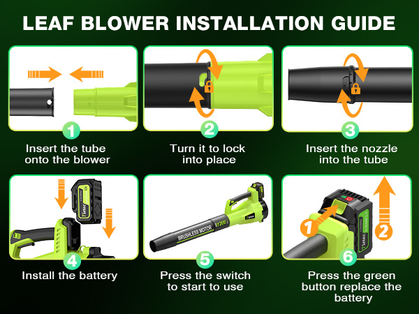 Leaf Blower CordlesS Brushless Electric Leaf blowers for Garden, Yard, Lawn Care (Green)