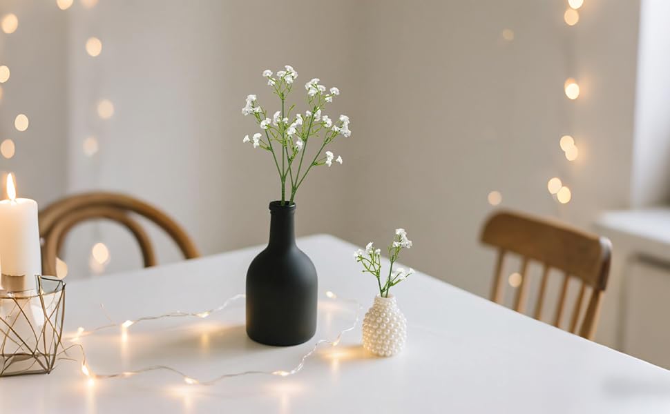 White Baby Breath Artificial Flowers – Cozy Tabletop Accents for Everyday Charm