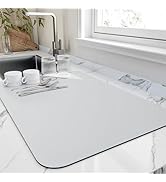HotLive Dish Drying Mat for Kitchen Counter, Heat Resistant Drainer Mats with Non-slip Rubber Bac...
