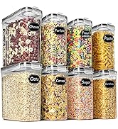 Cereal &amp; Dry Food Storage Containers, Wildone Airtight Cereal Storage Containers Set of 8 [2.5L /...