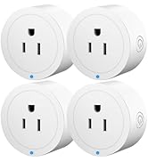 Smart Plug, Wi-Fi Outlet Socket Compatible with Alexa and Google Home, Automate APP, Timer Functi...