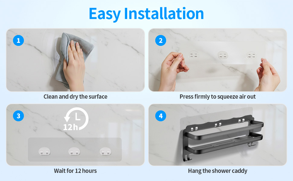 IOMDRWU Shower Caddy Adhesive Replacement, 6 PCS Strong Shower Shelf Adhesive