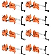 NYXOVA Wood Gluing Pipe Clamp Set, 8 Pack Wood Clamps Heavy Duty Cast Iron Parallel Clamps Quick ...