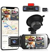 2K 360 Degree View 4 Channel Dash Cam Front and Rear Inside Left Right,2560*1440PIPS Dash Camer...