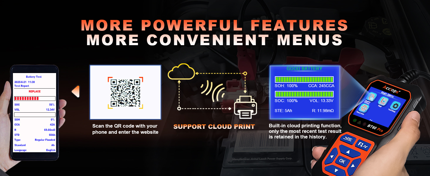 battery tester 12V automotive 6V motorcycle lithium battery 24V truck