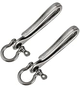 PH PandaHall Fish Hook Keychain, Alloy Key Ring Solid U Shape Key Hook Pocket Clip with Key Shack...