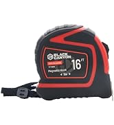 BLACK CANYON Tape Measure 16 ft, 1-1/4 inch Wide Blade, Retractable, Graduation Marks, Rubber Cas...