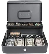 Royal Sovereign Money Handling Security Box Cash Box (RSCB-400), Tiered-Tray
