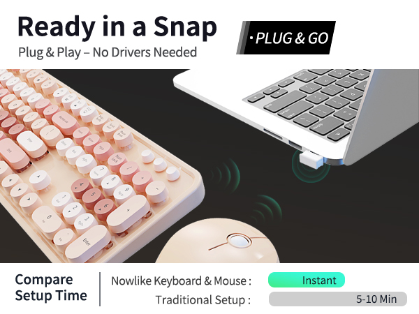 retro keyboard and mouse wireless