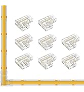 FCOB COB 8mm/0.31in Width LED Strip Connector Kit 8Pcs 2 Pin Transparent Gapless L-Shaped Connect...