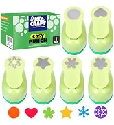 UCEC Paper Punches for Crafting, Hole Punch for Kids, 1 Inch Craft Hole Punch Shapes, 6PCS Kids H...