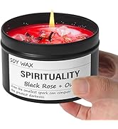 Chloefu LAN Crystal Energy Candle, Spiritual Candles for Women, Spark Conquer Darkness, Black Ros...