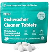 FEBU Dishwasher Cleaner Tablets Made in USA | Natural Dishwasher Cleaner and Deodorizer | Elimina...