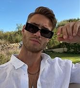 GIFIORE Trendy Rectangle Sunglasses Retro Cool 90s Vintage Fashion Narrow Square Frame Sun Glasse...