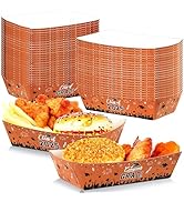 50 PCS Graduation Party Supplies, Orange Graduation Plates, 2 Style Graduation Food Paper Trays O...