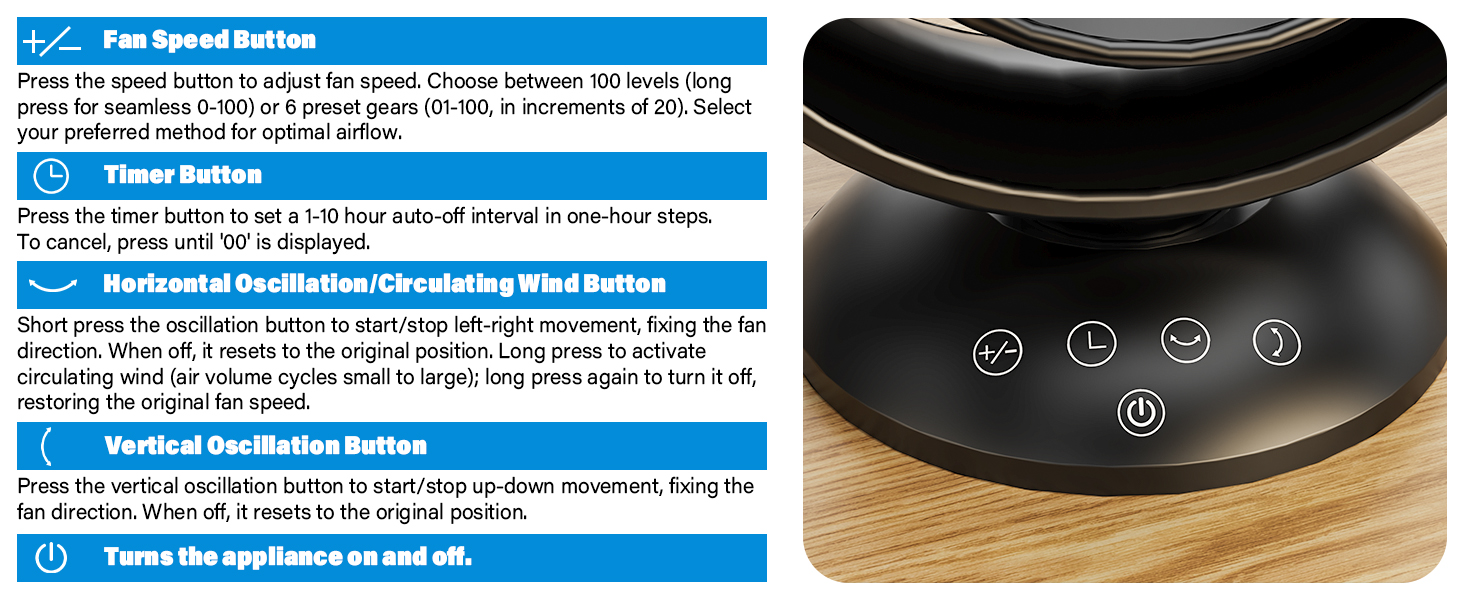 Desk Fan for Bedroom