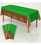 iCrius Pixel Design Party Tablecloths - 3 Piece Set - 54"x108" Oversized - Ideal for Craft Mining...