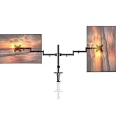 Pholiten Dual Monitor Stand for 13-32inch Screen,Extra Long Monitor Arm Desk Mount,Fully Adjustab...