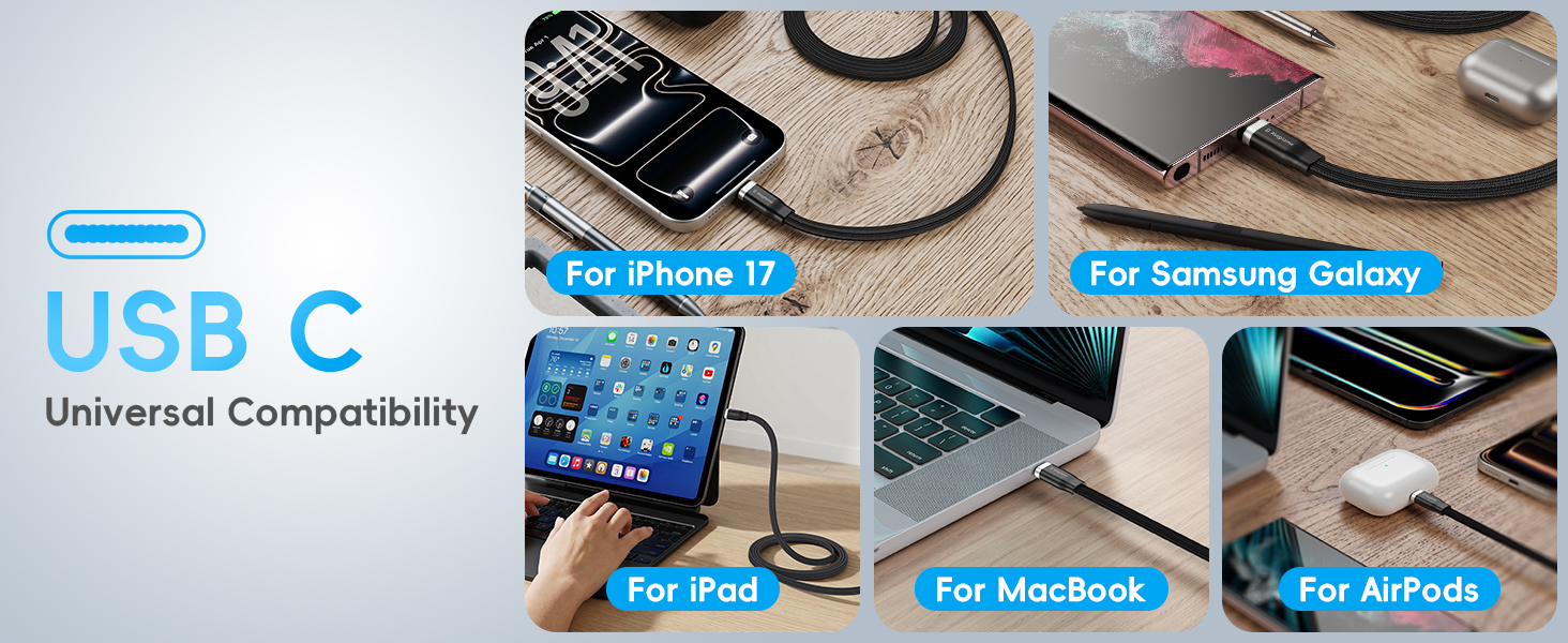 for laptop usb c to c cable fast charging tangle free 60w