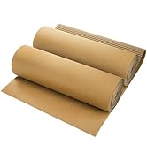 Tosnail 2 Rolls 14 x 137 Inches Corrugated Cardboard Roll, Single Face Large Cardboard Sheets Thi...