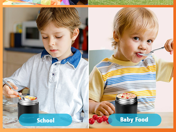 15.2oz Kids Thermos Food Jar – SUS316 Insulated Lunch Container with Handle &amp;amp; Spoon