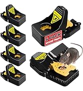LULUCATCH Mouse Traps 6 Pack, Reusable Plastic Mice Traps, Effective Rat Traps Snap Traps, Easy t...