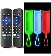 (3+2 Packs) Replacement Remote Control for Roku with Soft Silicone Case, Universal Remote for TCL...