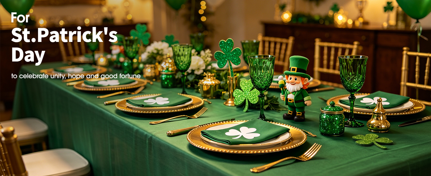 green tablecloth