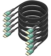 Breilytch 10K 8K HDMI Cable 5-Pack 6.6FT, HDMI 2.1 Cable Bulk Ultra High Speed 48Gbps 8K@60Hz, 4K...