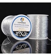 LUSTEMBER 1mm Stretchy Bracelet String, 2 Rolls Durable Elastic String, Clear Bead Cord for Brace...