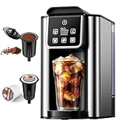 KIDISLE Hot &amp; Iced Coffee Maker with Bold Setting, Single Serve Coffee Maker for K Cup and Ground...