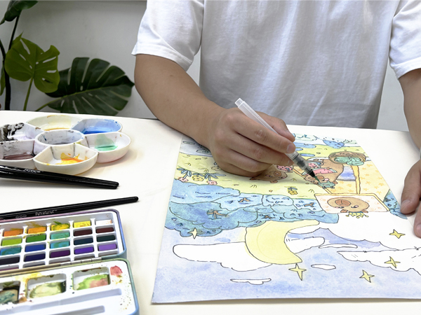 50 watercolors kit painting indoor