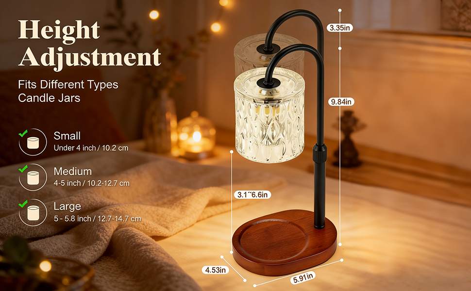 Electric Candle Warmer Lamp with Timer, Dimmable Candle Lamp