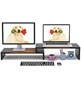 WESTREE Dual Monitor Stand - Monitor Stand Riser - 2 Shelf Computer Monitor Stand with Adjustable...