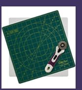 The Quilted Bear 360° Rotating & Lockable Self Healing Cutting Mat 12" x 12" with 45mm Rotary Cut...
