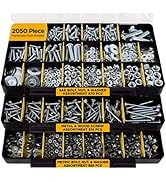 Jackson Palmer 2,050 Piece Hardware Assortment Kit with Screws, Nuts, Bolts &amp; Washers (3 Trays)