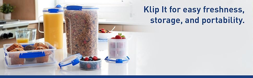 Sistema Klip It for easy freshness, storage, and portability. 