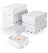 BULK PARADISE 6-Pack Cotton Fill Cardboard Paper Jewelry Box Gift Case Size 3.08x2.3x1.1 Inches (...